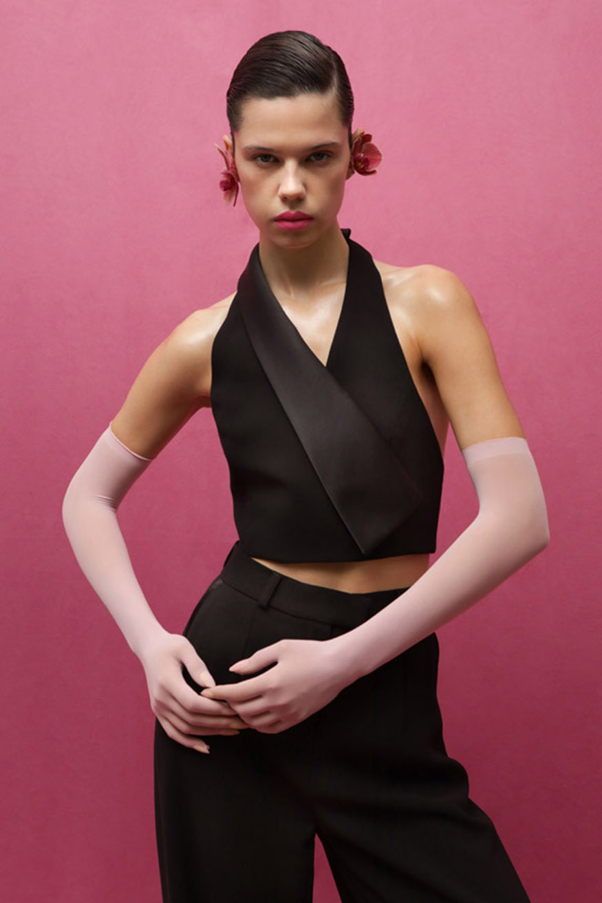 Satin Tux Top